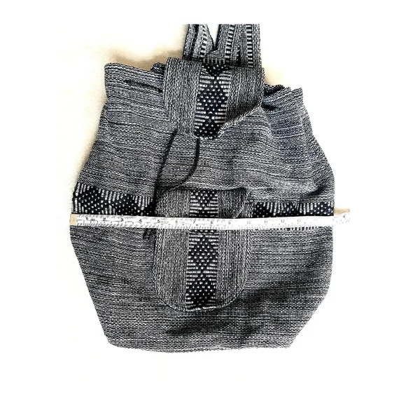 Handmade Backpack black and white - Picture 4 of 6